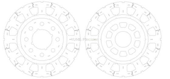 Listrik Laser Cut Motor Laminasi Steel Stator Core Assembly Robot Servo Universal