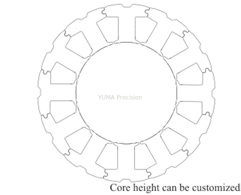 Stator motor berkecepatan tinggi OD36mm 12 slot stator dan inti rotor