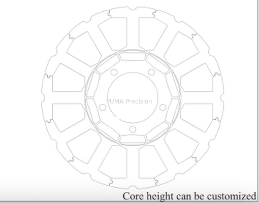 10 Pole Stator Core Laminations Bahan 20mm 40mm 60mm Brushless AC Servo Pack