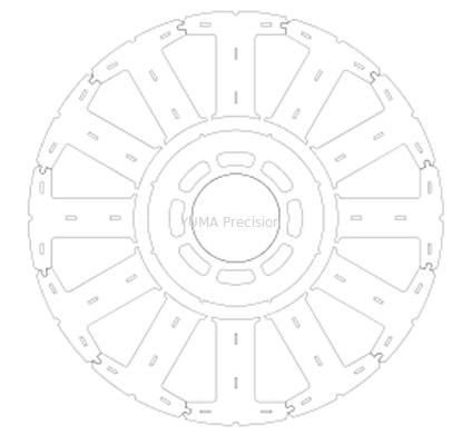 Proses Metode Penumpukan Laminasi Stator 2 Fase Brushless AC Servo 122mm