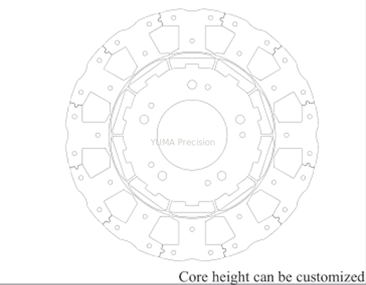 9 Slot Desain Laminasi Stator Motor Listrik Untuk Industri Servo 3C