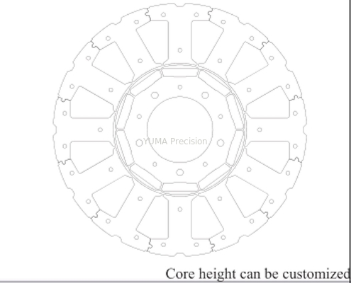 Stator motor servo berkecepatan tinggi OD77.1mm 12 slot stator dan inti rotor
