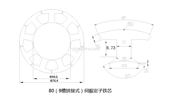 7.8mm Tiang Motor Listrik Stator Dan Produsen Rotor Untuk Besi Servo AC Brushless